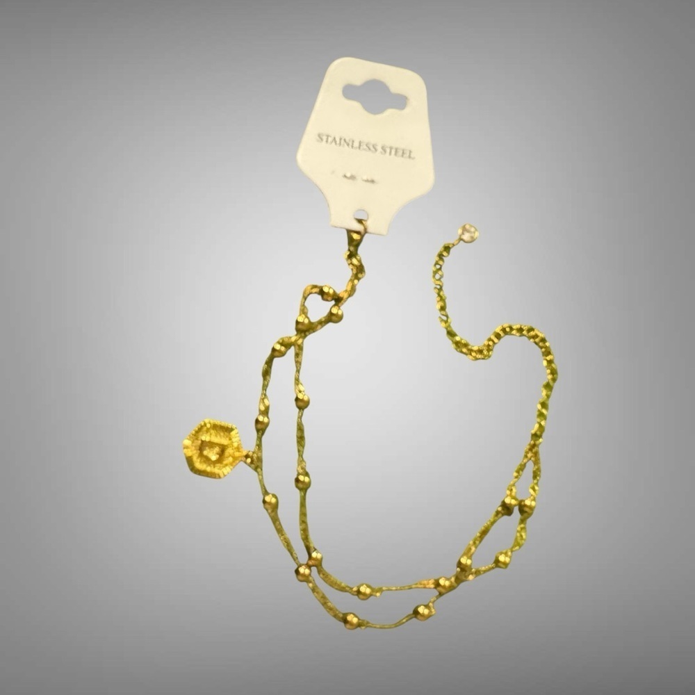 STAINLESS STEEL INITIAL D ANKLET NWT